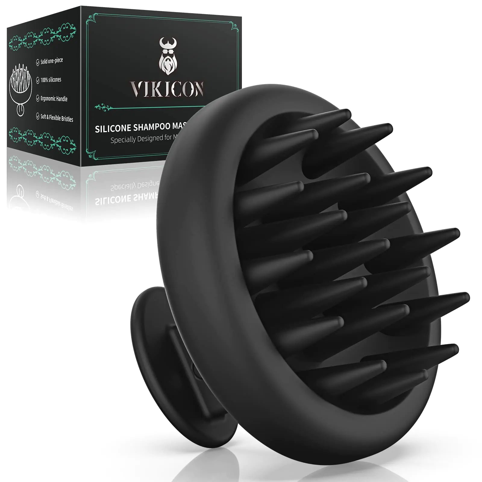 VIKICON Silicone Scalp Massager Shampoo Brush for Hair Growth Beard Brush for Men Face & Beard Scrubber Exfoliator Wet Dry Shower Head Scalp Massager for Exfoliating Dandruff Gifts for Him Father